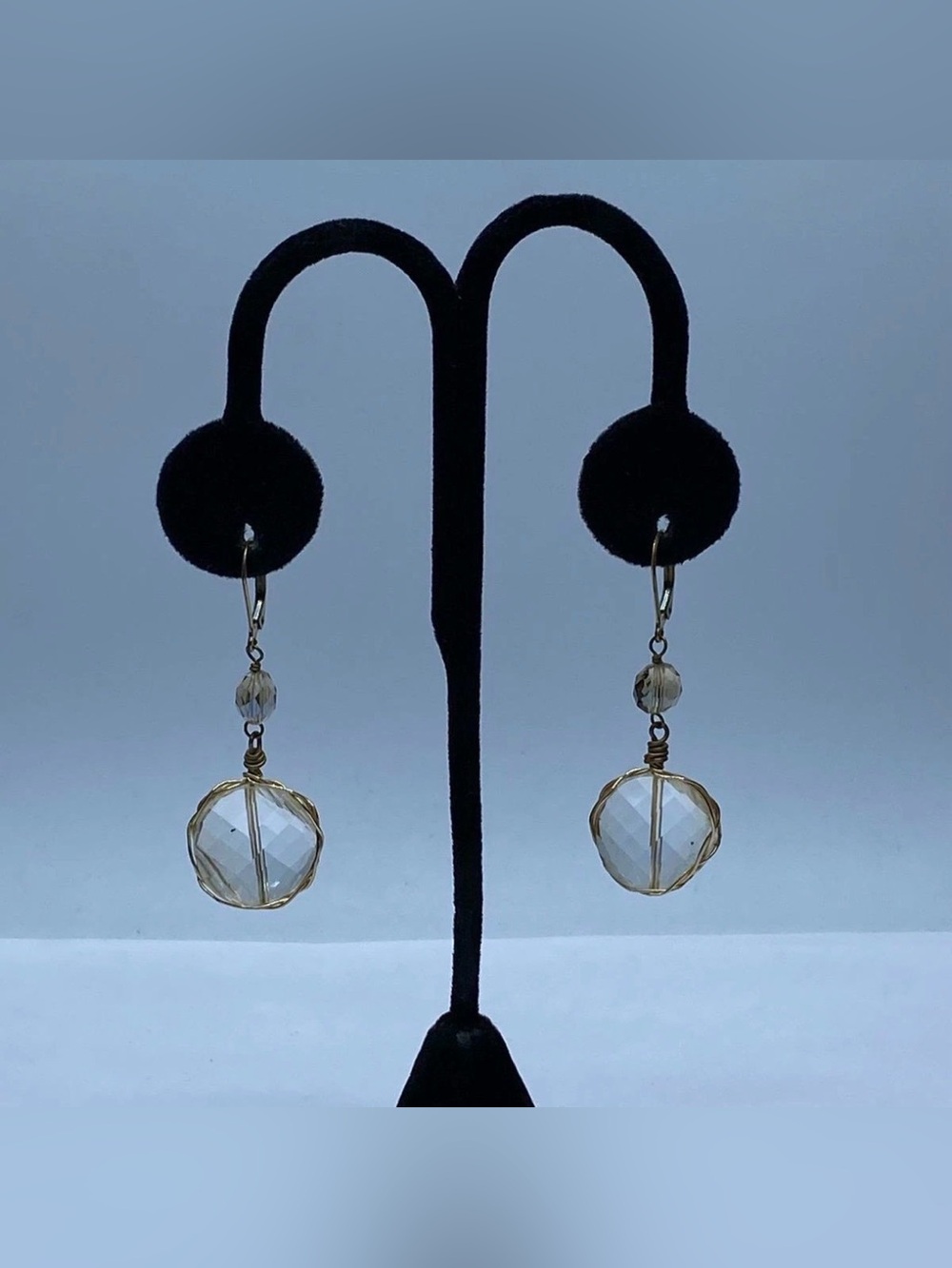 Elegant Gold Filled Quartz Dangle Earrings | Artisan Wire Wrapped